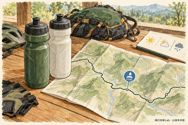 确认可获得的饮水点，并为延误和返程准备余量。